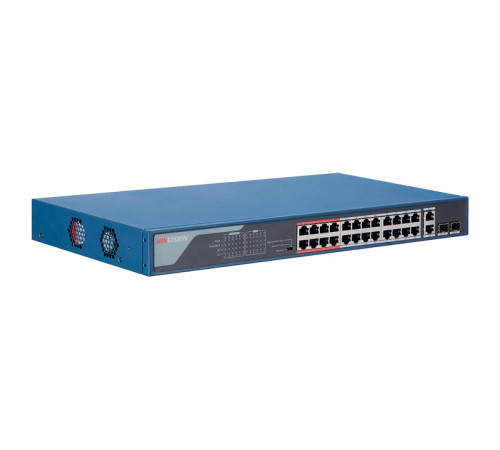Купить Коммутатор сетевой PoE HIKVISION DS-3E0326P-E(B) 24xPoE 100Mb/s неуправляемый в Бишкеке в интернет-магазине Camera.kg по низким ценам