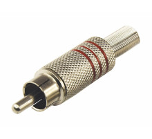 Разъем штекер RCA Rexant металл под винт черный/красный 14-0410