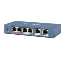 Коммутатор сетевой PoE HIKVISION DS-3E0106HP-E  4xPoE100Mb/s неуправляемый