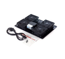 Вентиляторная панель с термостатом, SHIP, 700404112Т, 4 х 12 см, Питание 220V, Чёрный